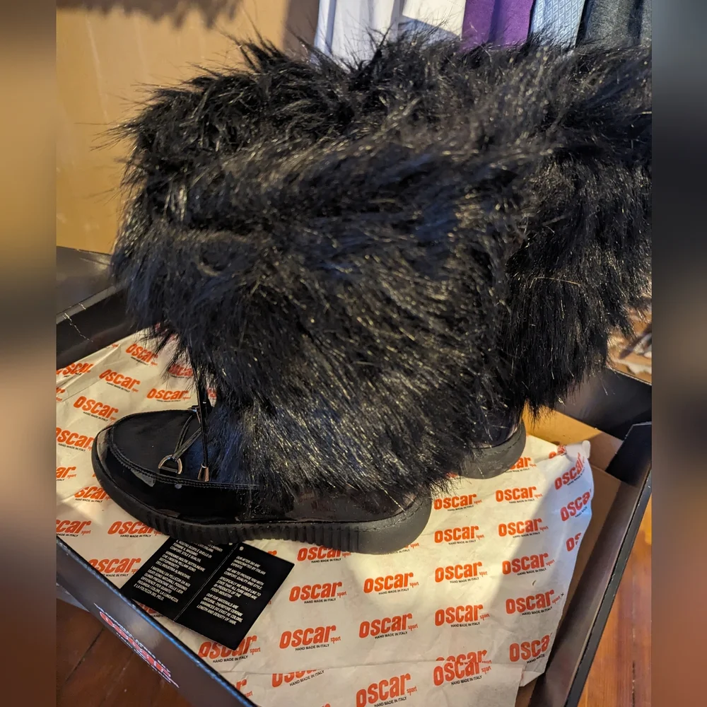 Oscar sport Italian cortina black fur boots - Picture 9 of 9
